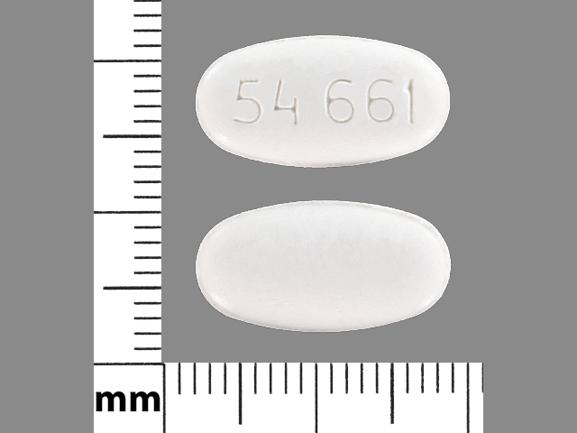 Pill 54 661 White Elliptical/Oval is Irbesartan