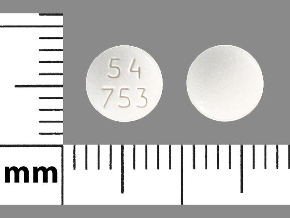 Pill 54 753 White Round is Letrozole