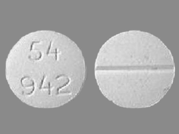 Pill 54 942 White Round is Leucovorin Calcium