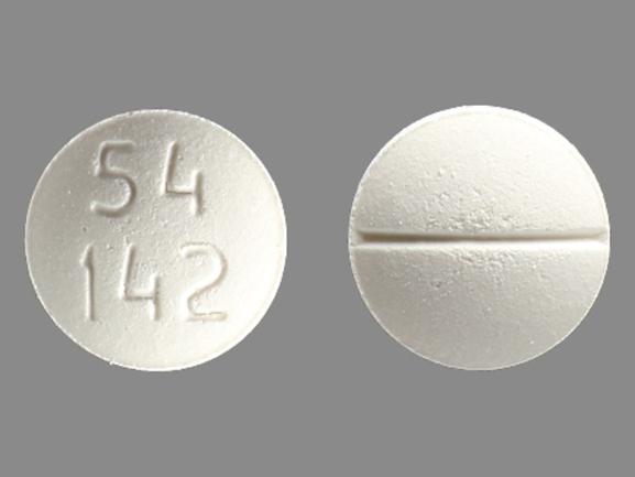 Pill 54 142 White Round is Methadone Hydrochloride