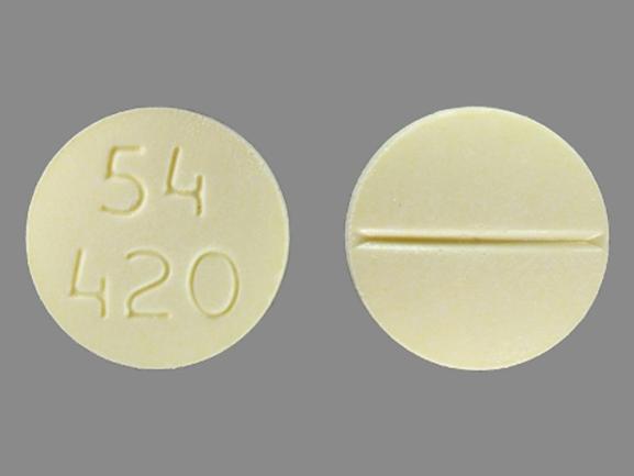 Pill 54 420 Yellow Round is Mercaptopurine