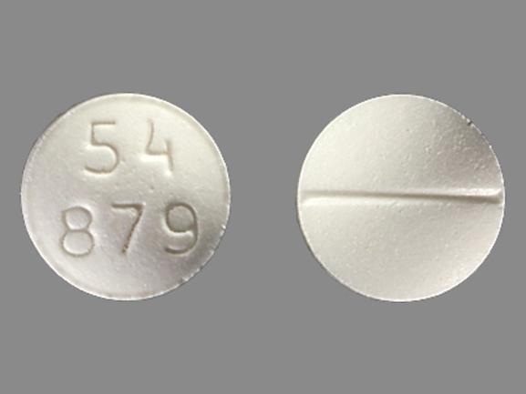 Pill 54 879 White Round is Meperidine Hydrochloride