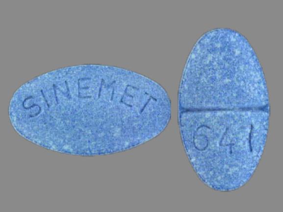 Pill SINEMET 647 Blue Oval is Sinemet 10-100
