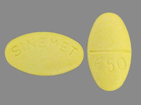 Pill SINEMET 650 Yellow Oval is Sinemet 25-100