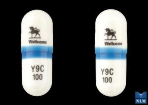 Retrovir 100 mg LOGO Wellcome Y9C 100