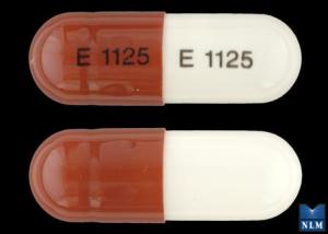 Pill E 1125 E 1125 Brown & White Capsule/Oblong is Flutamide