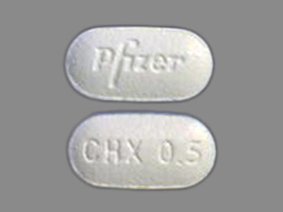 Pill Pfizer CHX 0.5 White Elliptical/Oval is Chantix