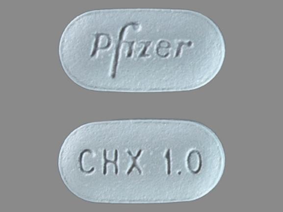 Pill Pfizer CHX 1.0 Blue Oval is Chantix