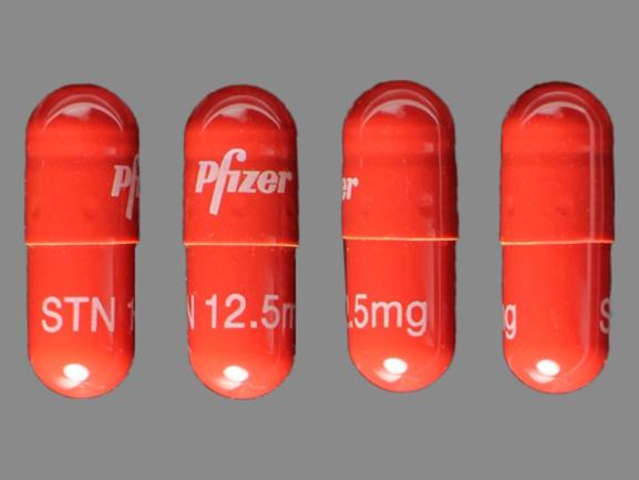 Pill Pfizer STN 12.5 mg Orange Capsule-shape is Sutent