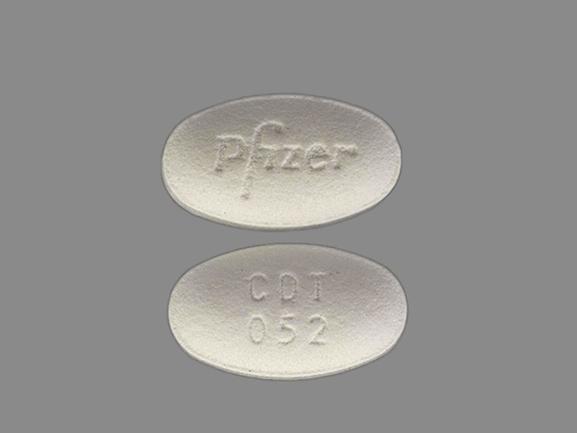 Pill CDT 052 Pfizer White Oval is Caduet