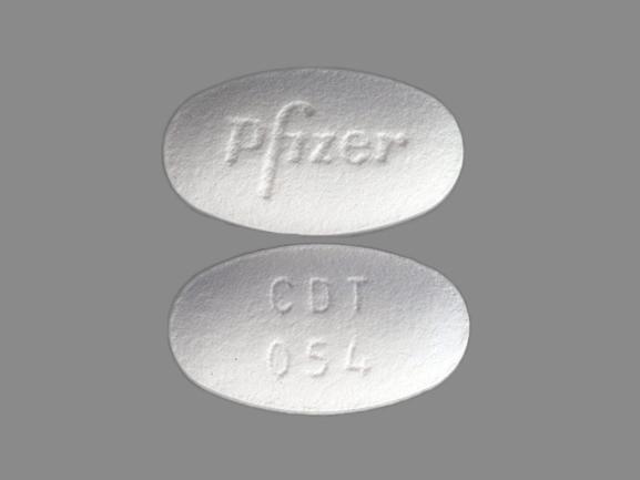 Pill CDT 054 Pfizer White Oval is Caduet