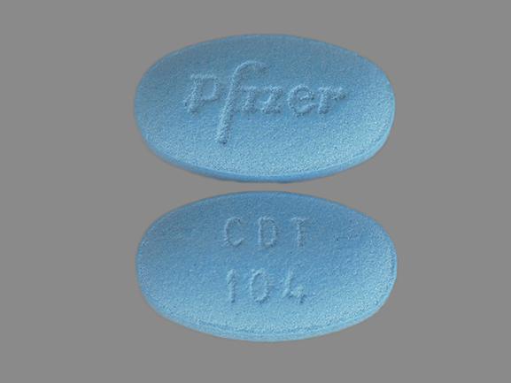 Pill CDT 104 Pfizer Blue Oval is Caduet