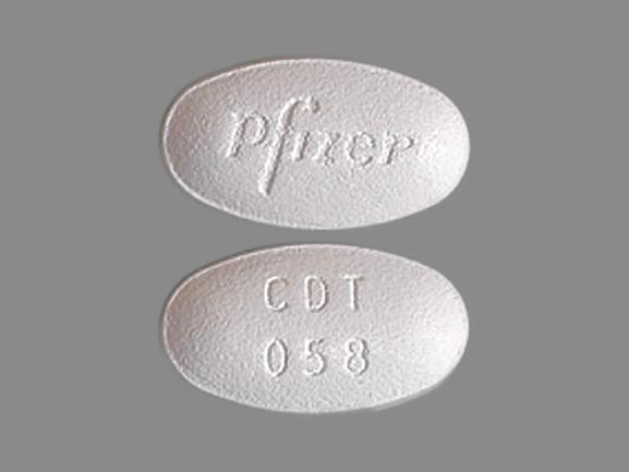Pill CDT 058 Pfizer White Elliptical/Oval is Caduet