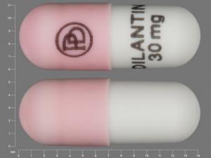 Pill PD DILANTIN 30 mg Pink & White Capsule/Oblong is Dilantin