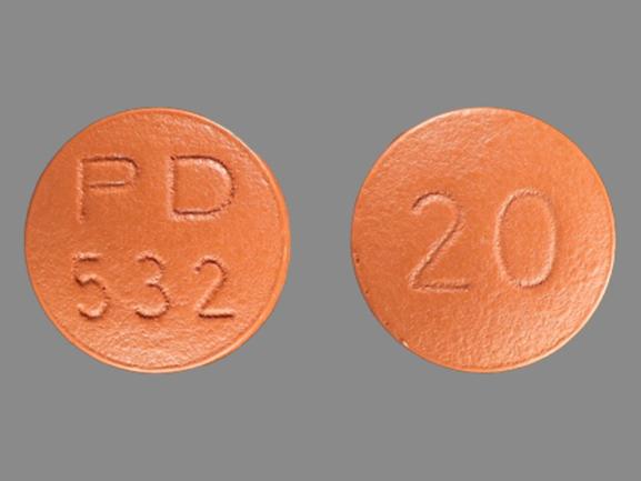 Pill PD 532 20 Brown Round is Accupril