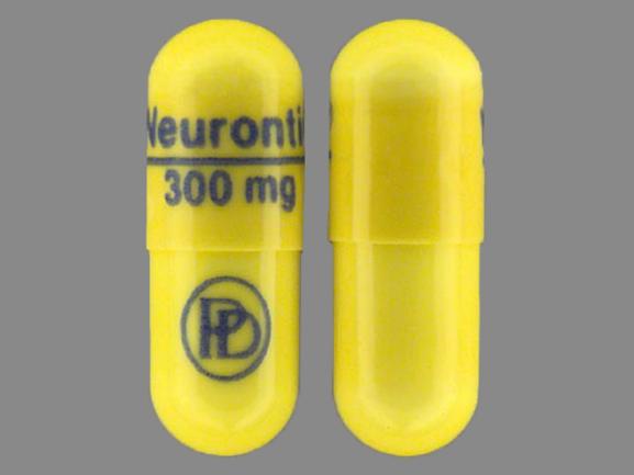 Pill Neurontin 300 mg PD Yellow Capsule/Oblong is Neurontin
