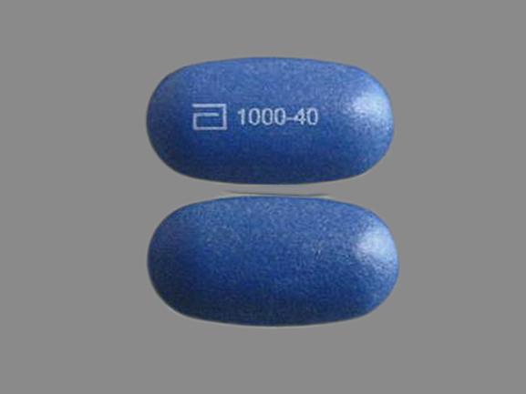 Pill a 1000-40 Blue Capsule/Oblong is Simcor