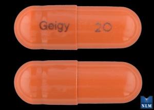 Pill Geigy 20 Orange Capsule/Oblong is Tofranil-PM