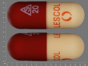 Pill S 20 LESCOL Red & Yellow Capsule/Oblong is Lescol