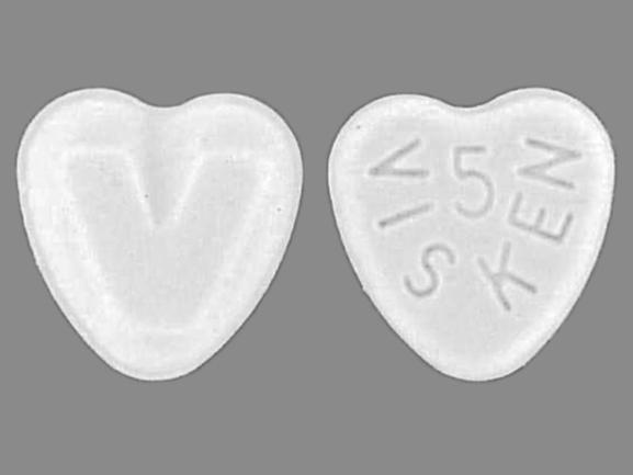 Pill 5 VISKEN V White Heart-shape is Visken.