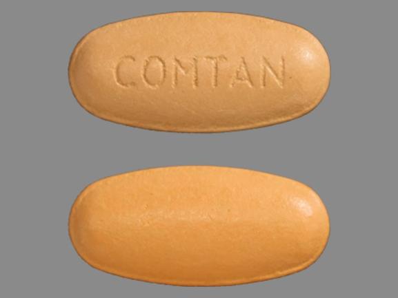 Pill COMTAN Brown & Orange Oval is Comtan