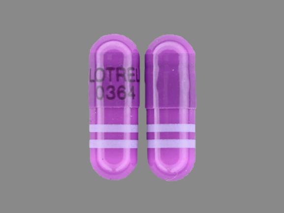 Pill LOTREL 0364 Purple Capsule/Oblong is Lotrel