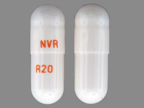 Pill NVR R20 White Capsule/Oblong is Ritalin LA