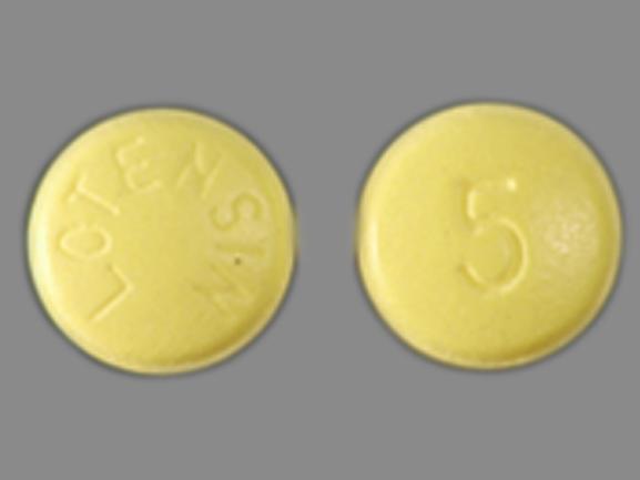 Pill LOTENSIN 5 Yellow Round is Lotensin