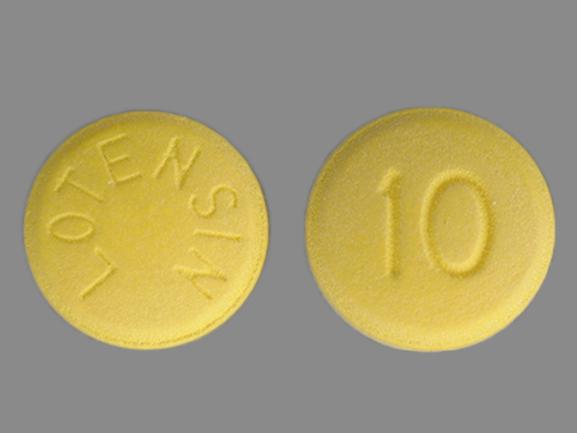 Pill LOTENSIN 10 Yellow Round is Lotensin