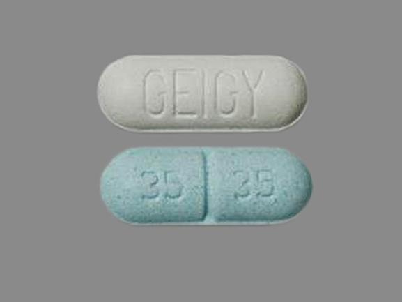 Pill 35 35 GEIGY Blue Capsule/Oblong is Lopressor HCT
