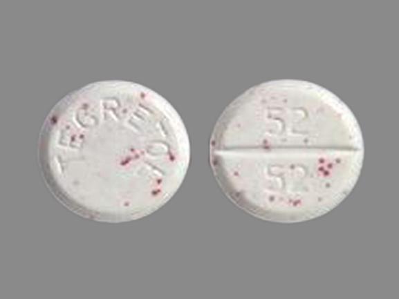 Pill TEGRETOL 52 52 Pink & Red Specks Round is Tegretol