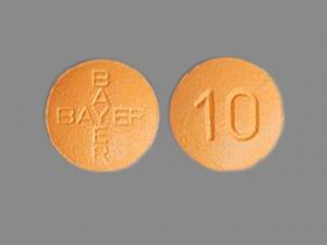 Pill BAYER BAYER 10 Orange Round is Levitra