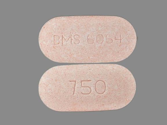 Pill BMS 6064 750 Red Oval is Glucophage XR