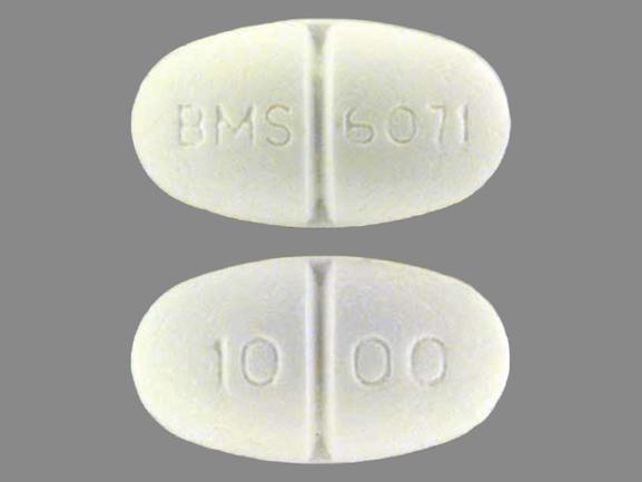 Pill BMS 6071 10 00 White Elliptical/Oval is Glucophage