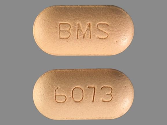 Pill BMS 6073 Orange Oval is Glucovance