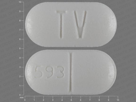 Pill TV 593 White Capsule/Oblong is Doxazosin Mesylate