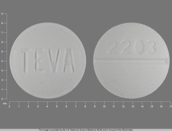Pill Imprint TEVA 2203 (Metoclopramide Hydrochloride 10 mg)