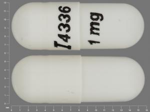 Pill I4336 1 mg White Capsule-shape is Terazosin Hydrochloride