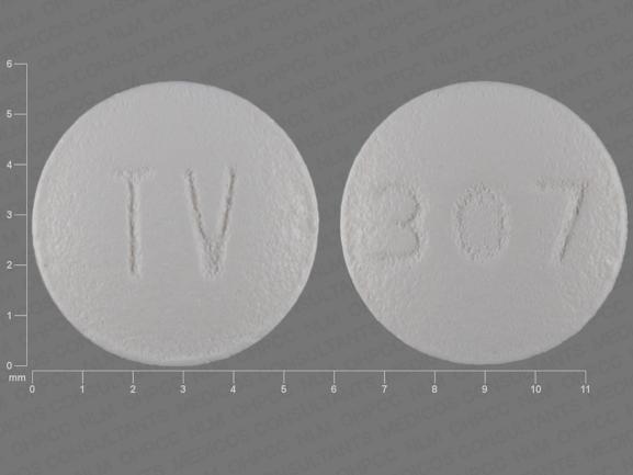 Pill TV 307 White Round is Hydroxyzine Hydrochloride