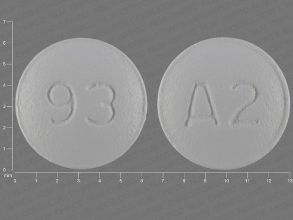 Pill 93 A2 White Round is Almotriptan Malate