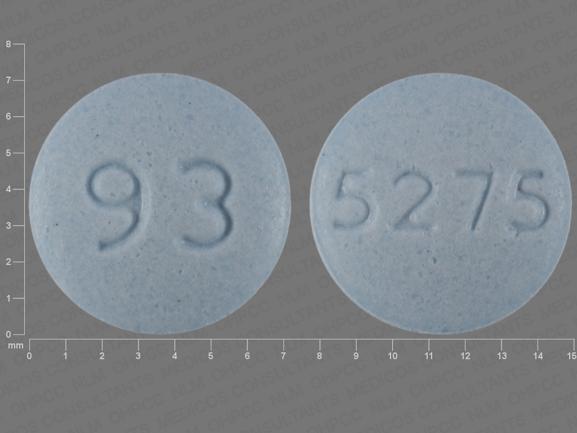 Pill 93 5275 Blue Round is Dexmethylphenidate Hydrochloride