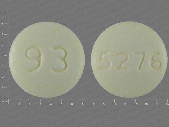 Pill 93 5276 Yellow Round is Dexmethylphenidate Hydrochloride