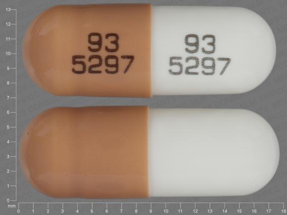 Pill 93 5297 93 5297 Brown & White Capsule/Oblong is Methylphenidate Hydrochloride Extended-Release (CD)