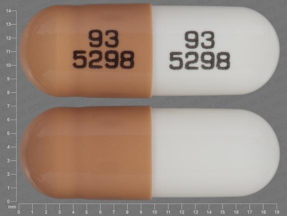 Pill 93 5298 93 5298 Brown & White Capsule-shape is Methylphenidate Hydrochloride Extended-Release (CD)