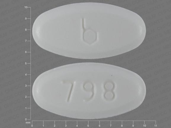 Pill b 798 White Elliptical/Oval is Buprenorphine Hydrochloride (Sublingual)