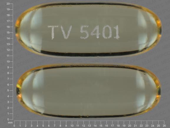 Pill TV 5401 Yellow Capsule-shape is Omega-3-Acid Ethyl Esters