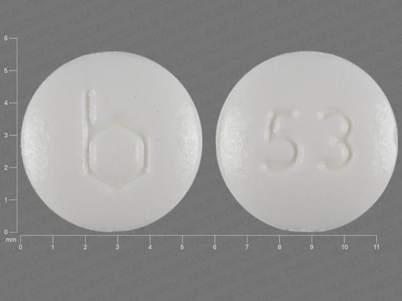 Pill b 53 White Round is Mimvey Lo