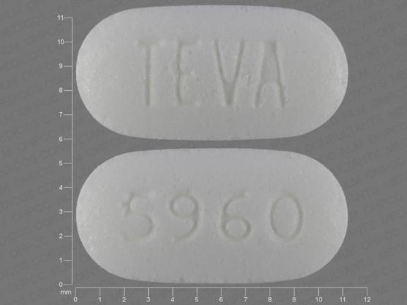 Pill TEVA 5960 White Elliptical/Oval is Guanfacine Hydrochloride Extended-Release