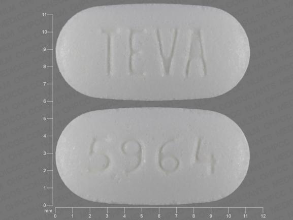 Pill TEVA 5964 White Oval is Guanfacine Hydrochloride Extended-Release