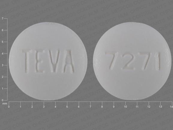 Pill TEVA 7271 White Round is Pioglitazone Hydrochloride